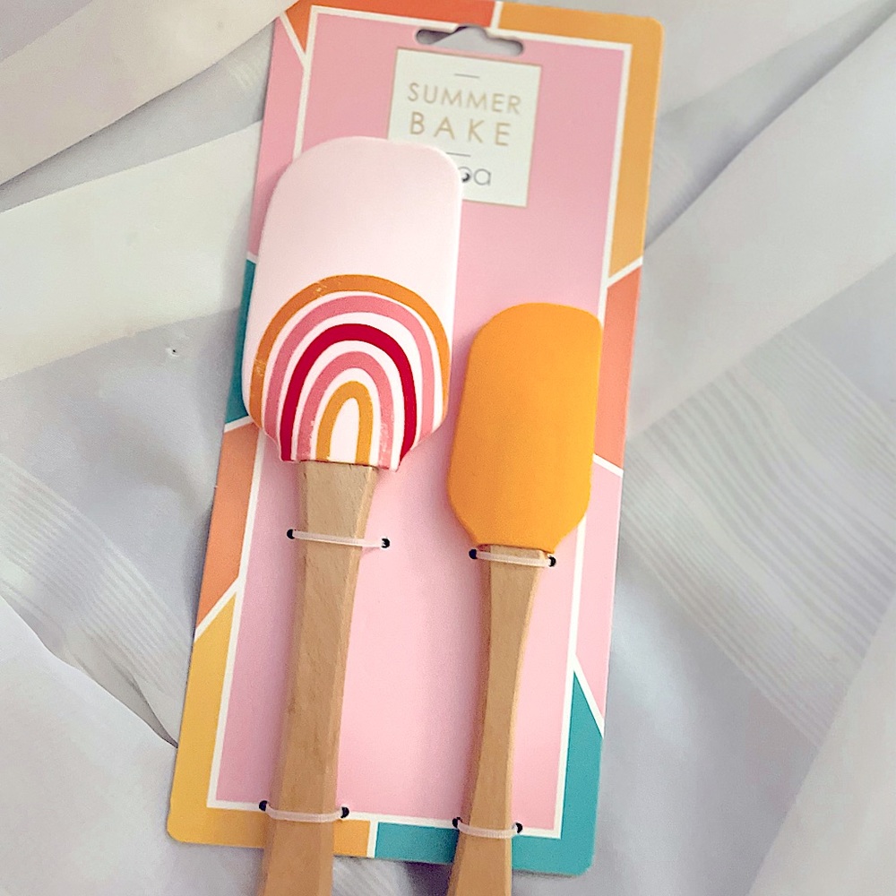 Rainbow rubber spatulas set of 2